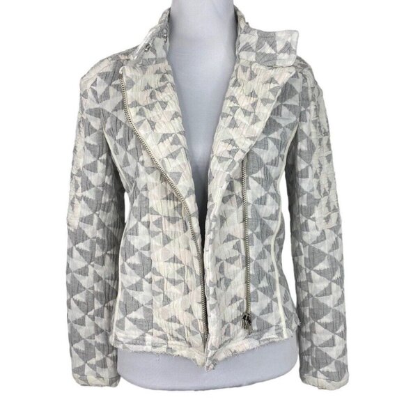 Revolve IRO Women's White Otavia Geometric Quilted Multico Jacket EU 36/C34 - Picture 4 of 17